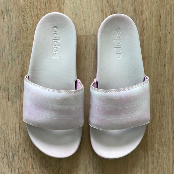 ADIDAS PUFF OMBRE 3 STRIPE SLIDES - Picture 1 of 3